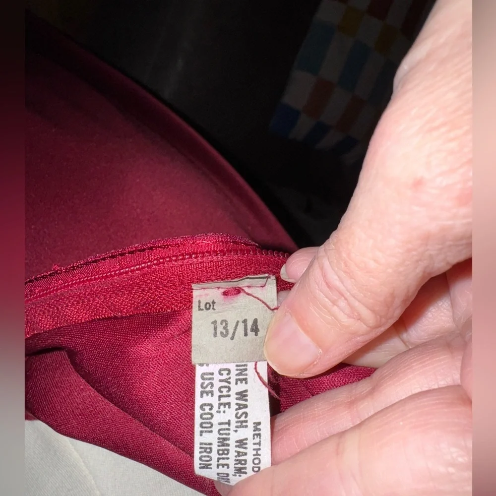 Vintage 70’s 80’s Burgundy Spaghetti Strap Cocktail Party Dress - Picture 5 of 11